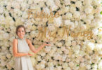 White Flower Wall For A Bridal Shower