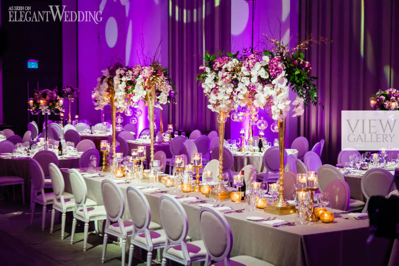 Glamorous Purple and Gold Ballroom Wedding