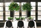 Black and White Wedding with Pops of Green