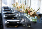 Navy and Gold Wedding Table Setting