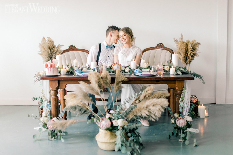 Delicate Rose Quartz Boho Wedding Theme