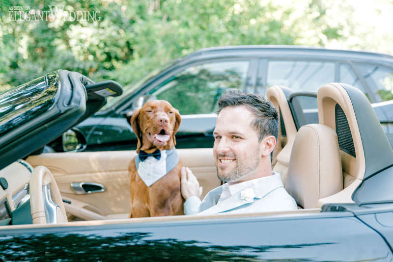 micro garden wedding tania semper49 groom with fur baby