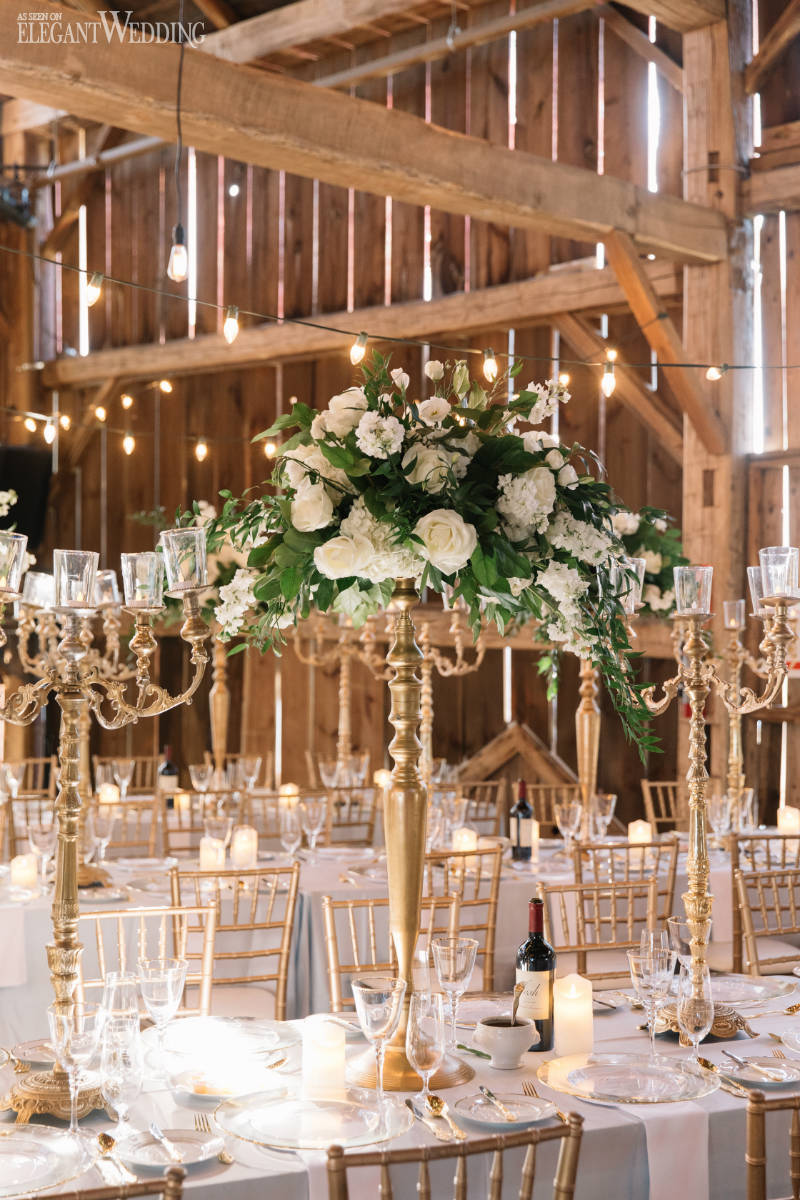 white and green centerpiece