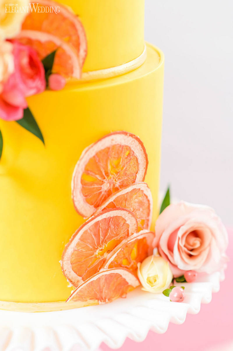 summer citrus wedding theme48 yellow wedding cake