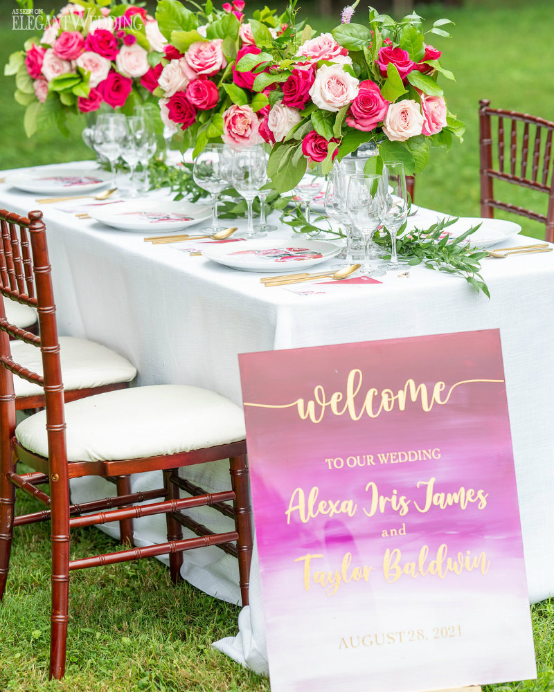 bright and bold pink wedding theme44 pink wedding sign