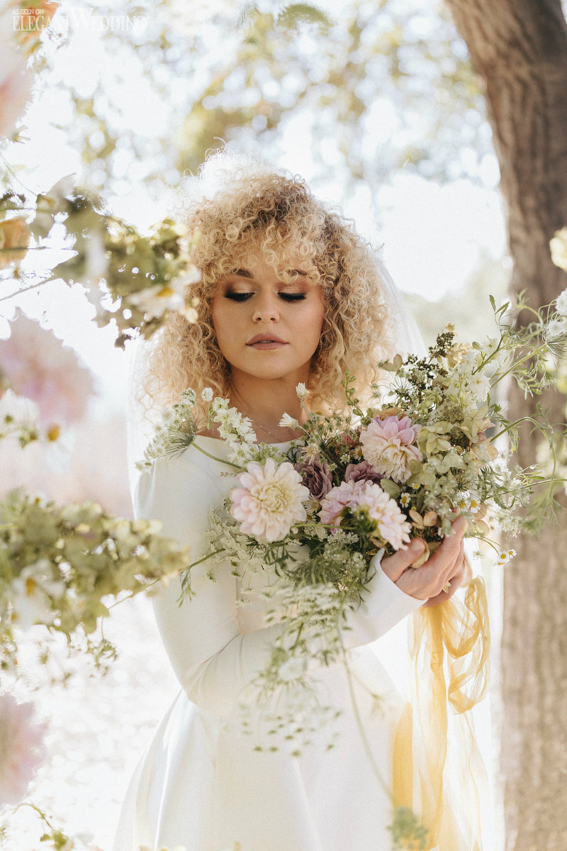 Intimate and Romantic Countryside Wedding_Miranda Rose Photography_Styled Shoot Final Edit_Miranda Rose Photo-50_low bride with a pretty bridal bouquet