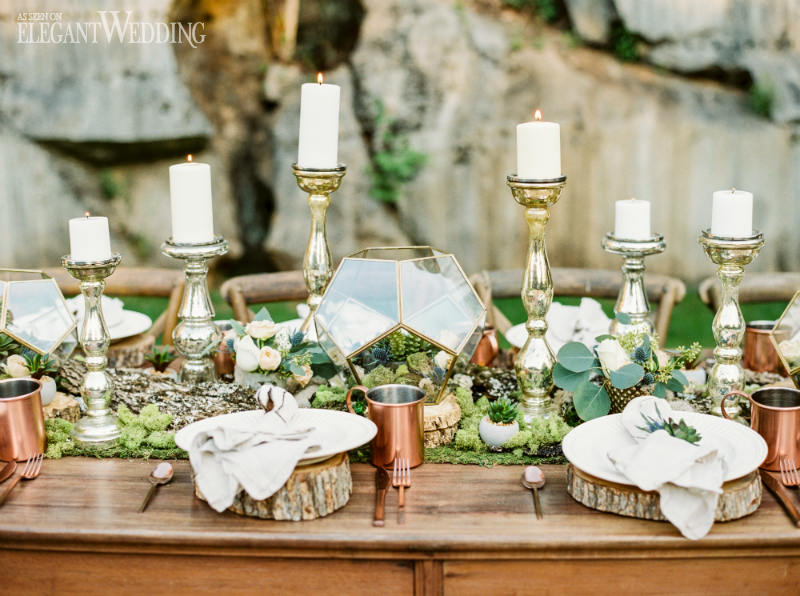 Woodland Wedding Inspiration in an old Rock Quarry_JoPhoto_9366401 outdoor rustic garden wedding theme table decor