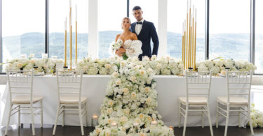 white and green wedding