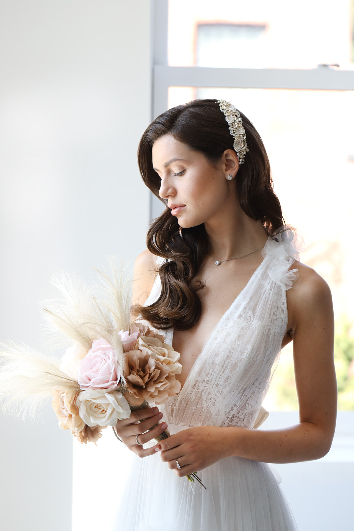 TC_13859 Bridal bouquet made from pampas grass