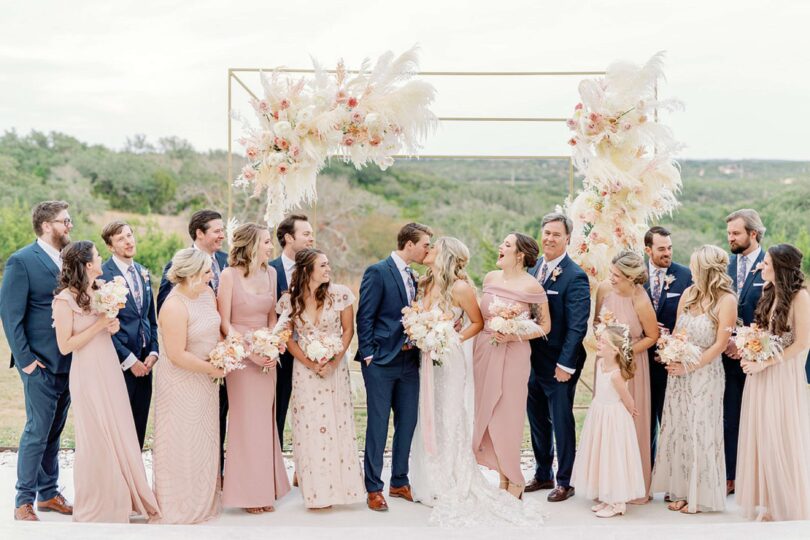 Pink barn wedding