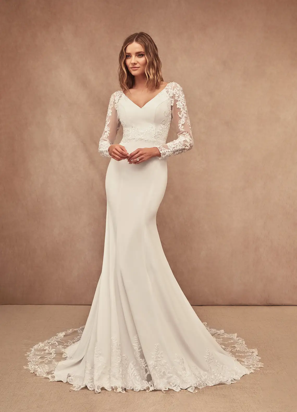 Azazie Mermaid V-Neck Sequins Stretch Crepe Cathedral Train Dress Diamond White Azazie Mermaid V-Neck Sequins Stretch Crepe Cathedral Train Dress Diamond White