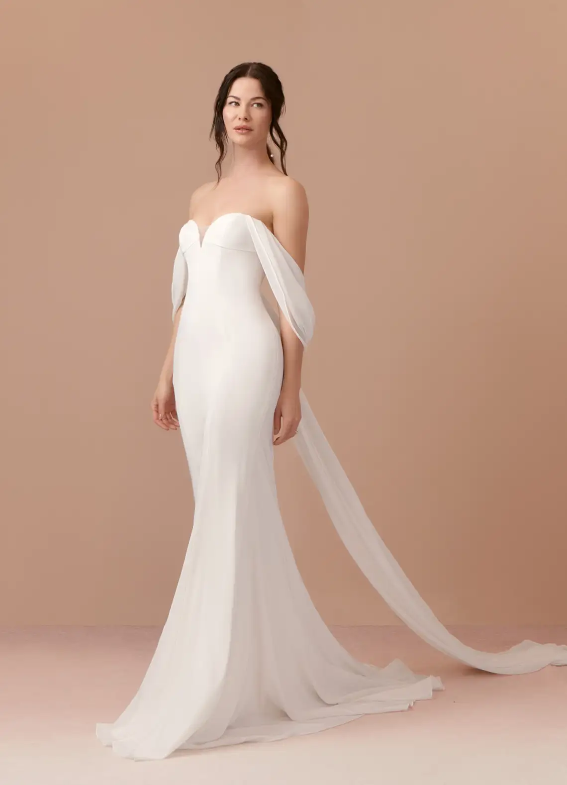 Mermaid Sweetheart Neckline Chiffon Chapel Train Dress Diamond White Mermaid Sweetheart Neckline Chiffon Chapel Train Dress Diamond White