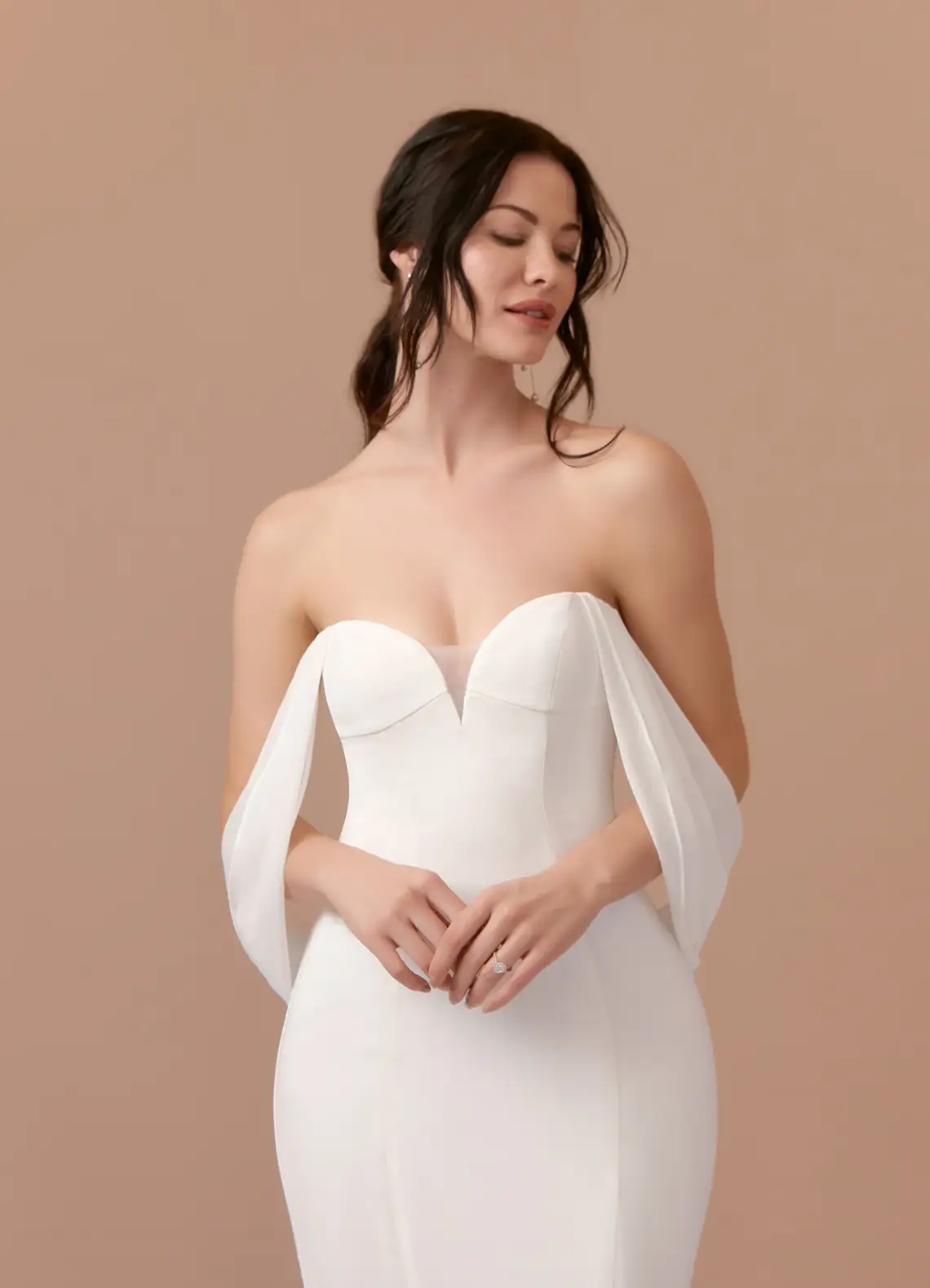 Mermaid Sweetheart Neckline Chiffon Chapel Train Dress Diamond White2 Mermaid Sweetheart Neckline Chiffon Chapel Train Dress Diamond White