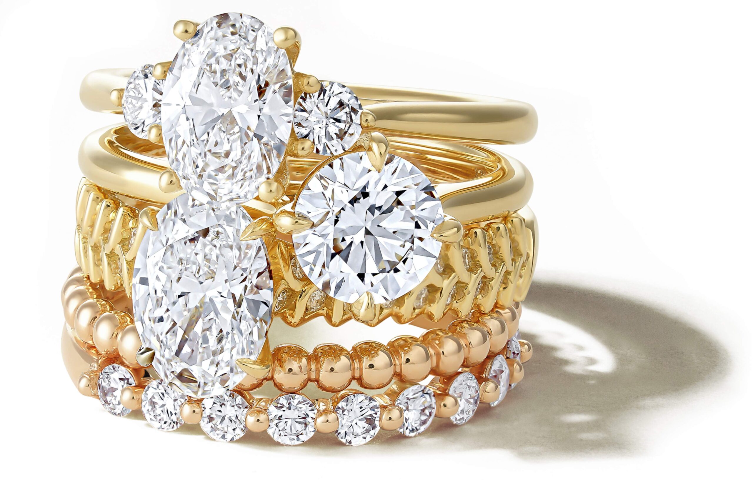 White Background Stack ex aurum Montreal jeweller