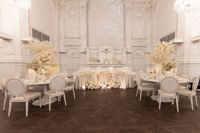 Stunning white wedding decor Elegant Wedding