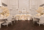 white wedding details