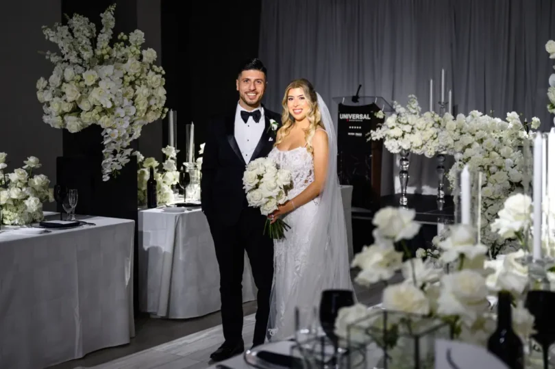 black and white wedding theme
