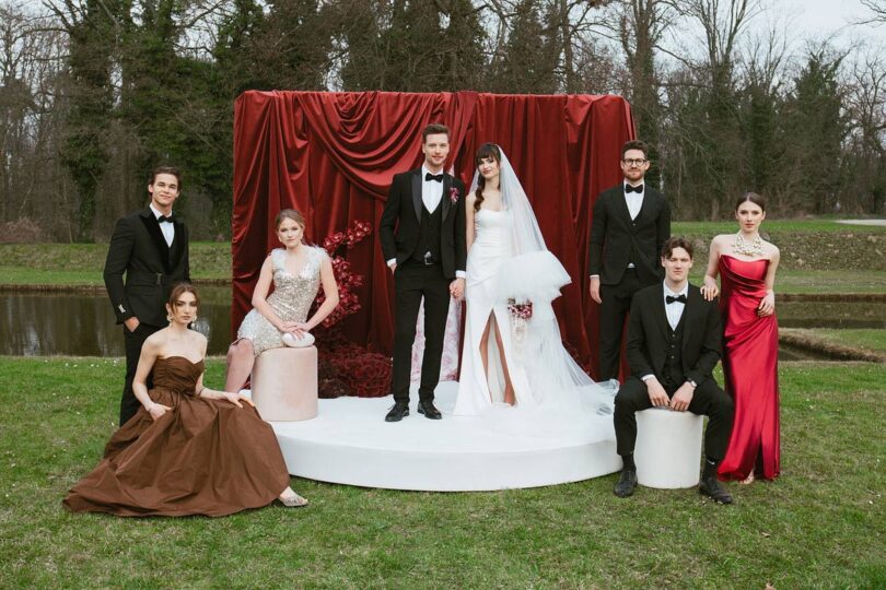 red and white wedding theme
