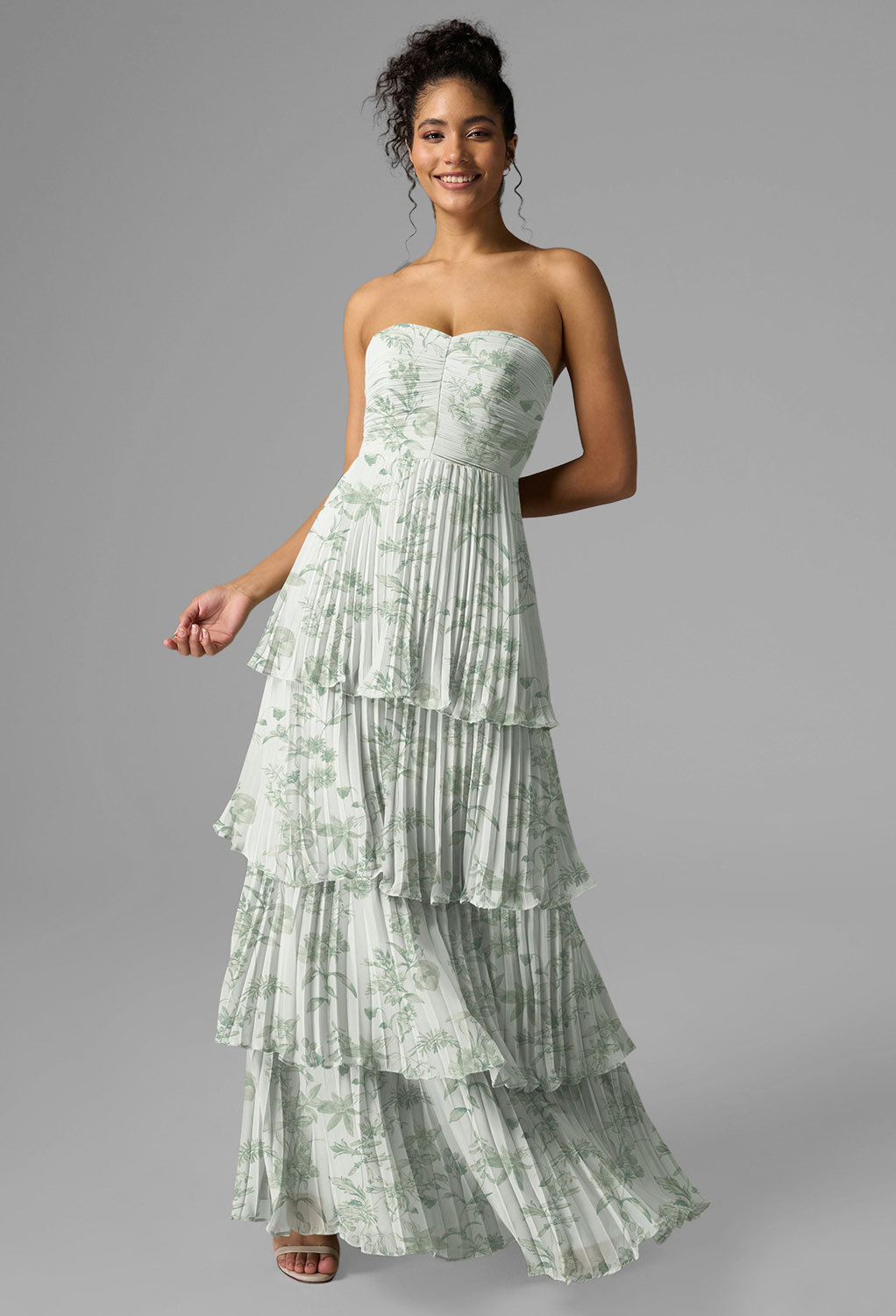 pattern bridesmaid dress