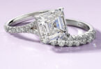 diamond engagment ring and wedding band