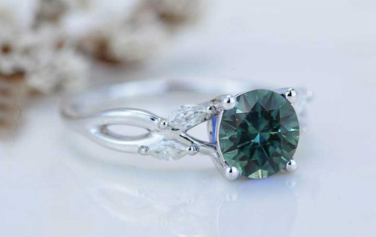teal engagement ring