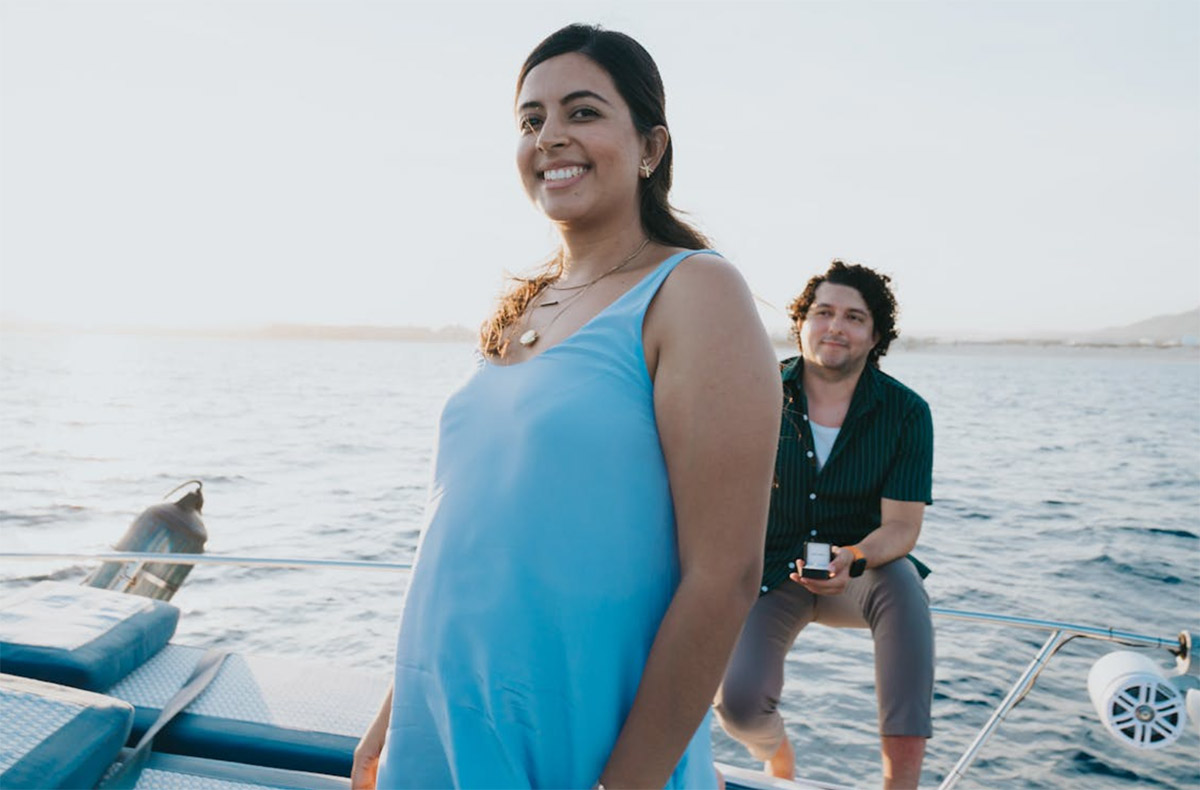 yatch wedding proposal