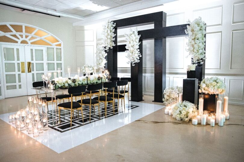 Black and white wedding theme