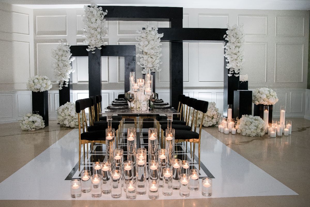 black and white wedding theme