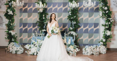 blue and white wedding theme