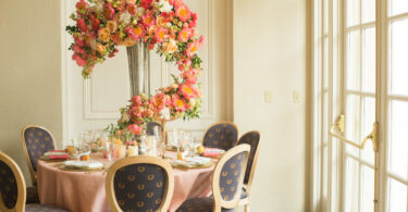 peach wedding decor