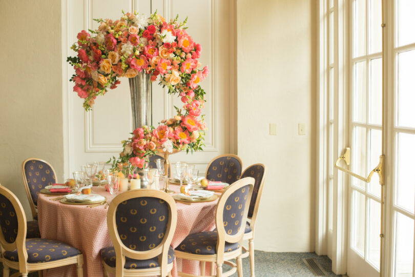 peach wedding decor