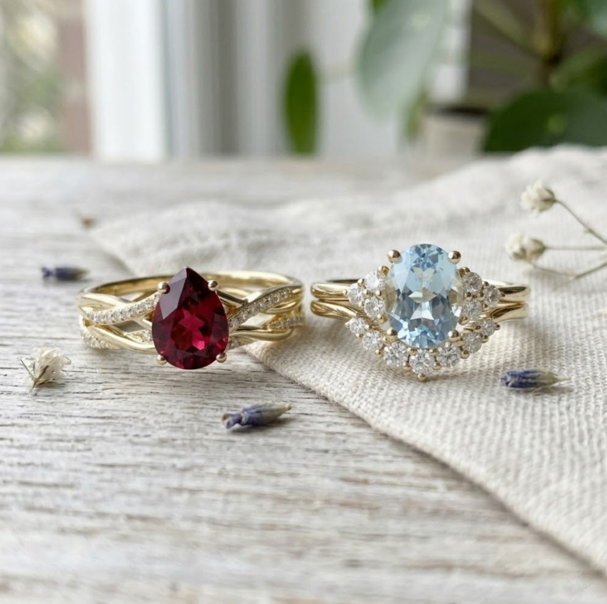 _ruby-and-aquamarine-wedding-band Ruby and Aquamarine Wedding Ring From MollyJewelryUS