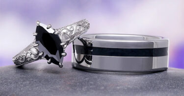 A black onyx engagement ring