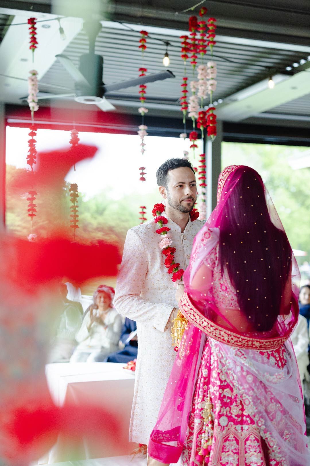 pink and gold cultural wedding